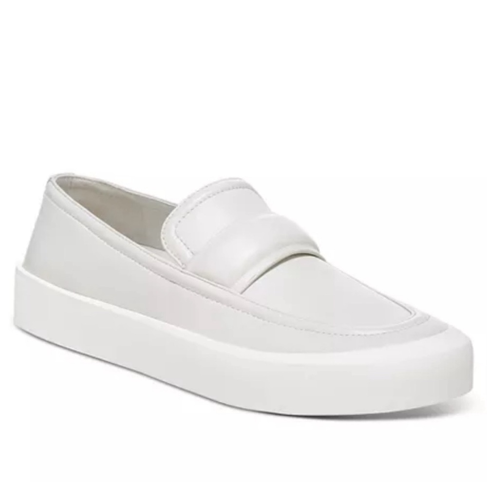 Vince Ghita Off-White Platform Loafers SZ 9.5 Leather Shoes
